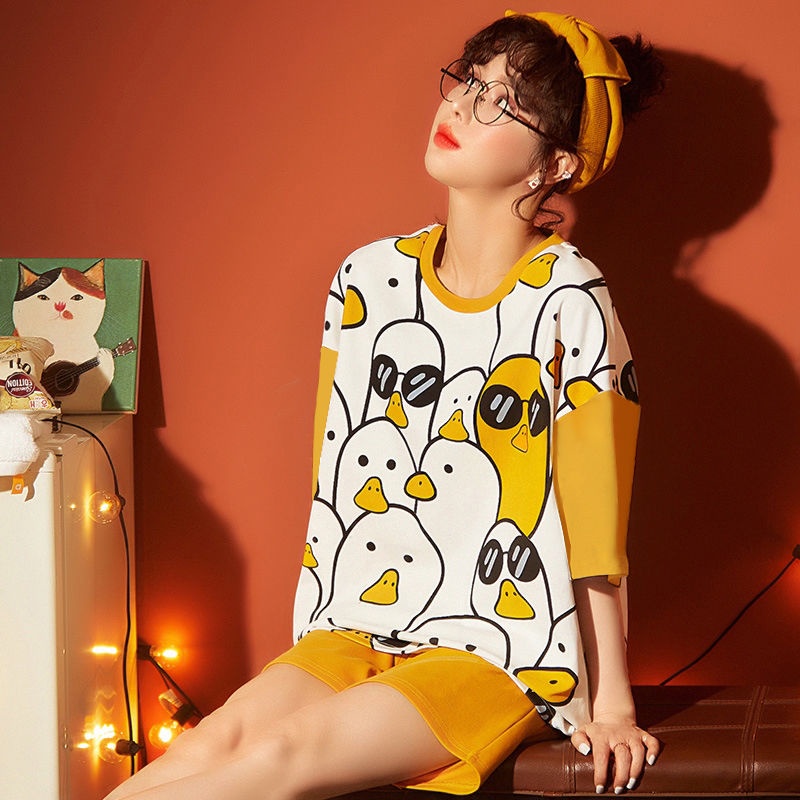 ❤️❤️Bộ đồ ngủ ngắn dáng rộng kiểu Hàn Quốc dễ thương thời trang mùa hè cho nữ | BigBuy360 - bigbuy360.vn