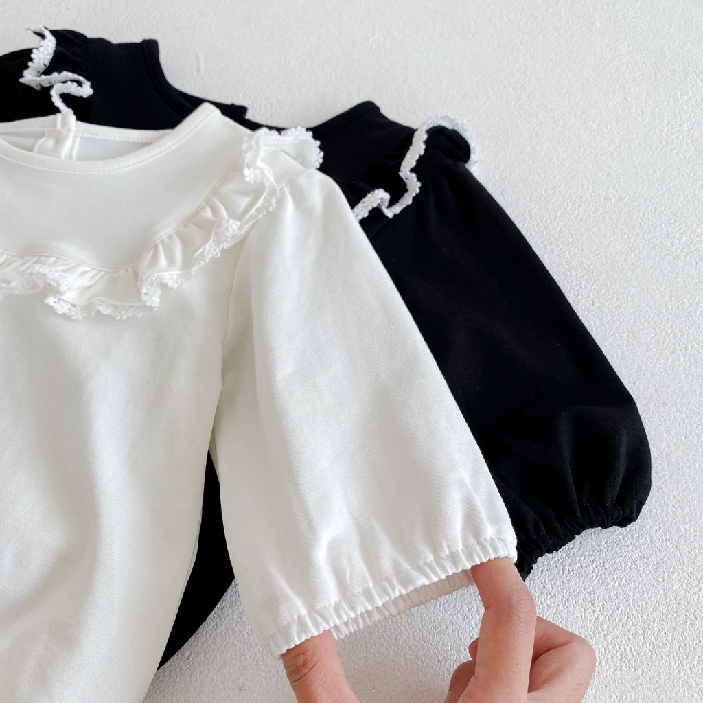 Bộ Áo Liền Quần Dài Tay Màu Sắc Trơn + Mũ Cho Bé Gái