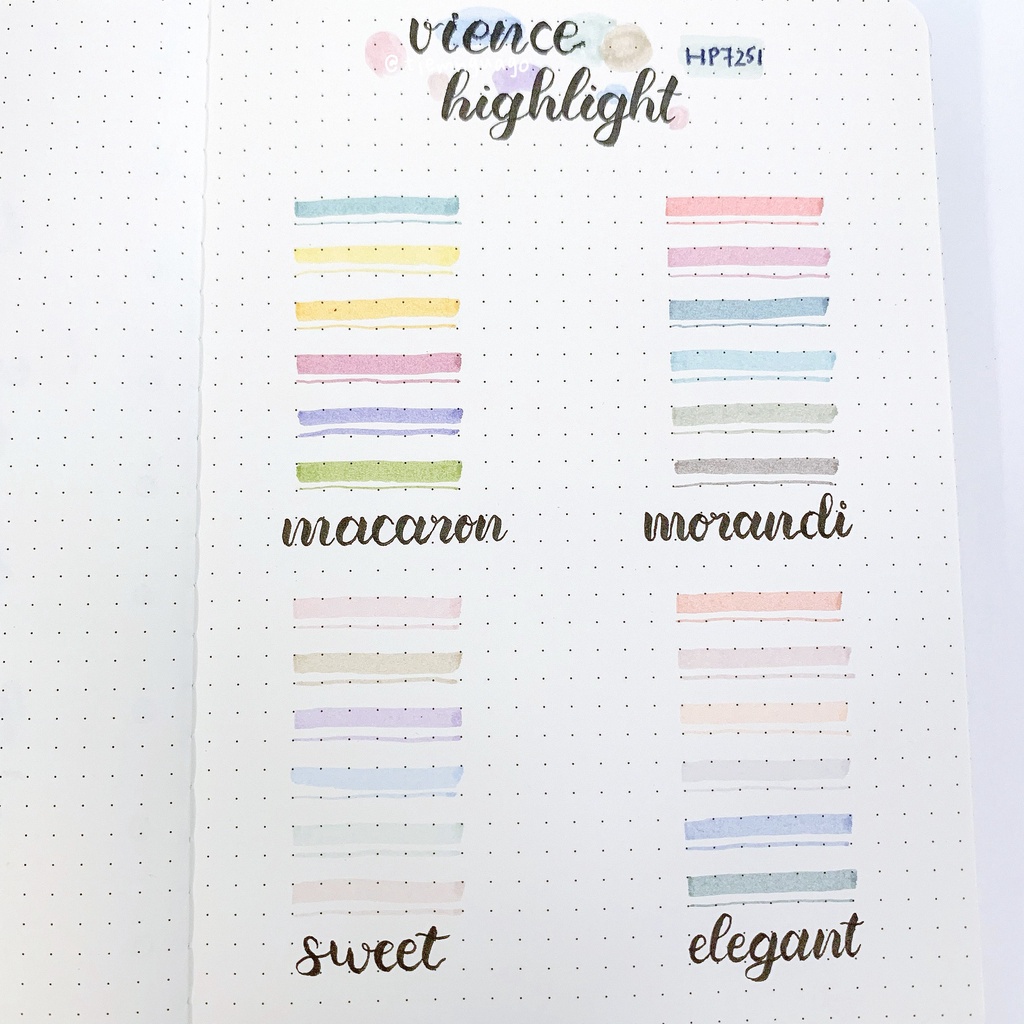 Hộp 6 Bút Highlight Vience HP7251 Đánh Dấu Màu Pastel- Tiệm Ngựa Gỗ