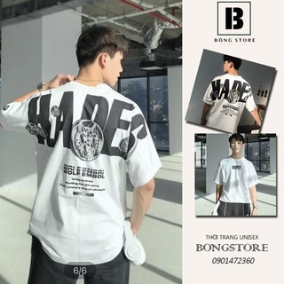 Áo Thun HaDesss Phong Cách LocalBrand Unisex Nam-Nữ Form Rộng- Tay Lỡ Freesize <75Kg, Cotton Cao Cấp, AT43