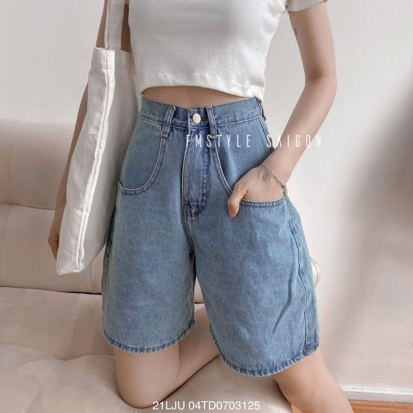 Quần ngố jean nử lửng đai thường lưng cao ulzzang đi học Fmstyle Saigon 21LJU04TD0703 | BigBuy360 - bigbuy360.vn