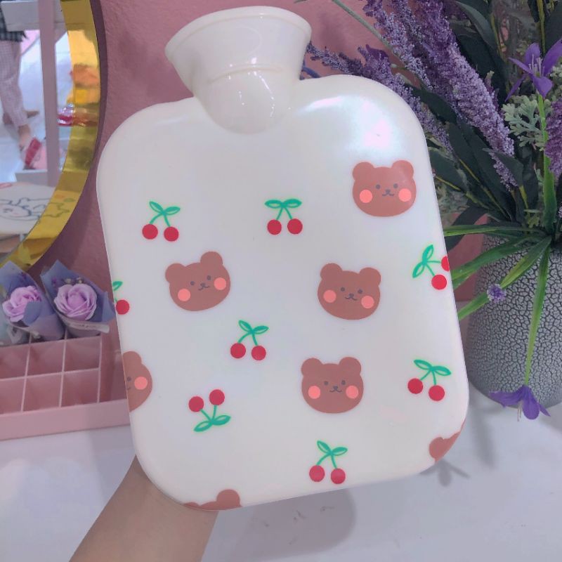 Túi Chườm Sưởi Ấm Chườm Bụng  silicon Hoạ tiết Hoa Qủa Động Vât Siêu Cute Dung tích 450ml