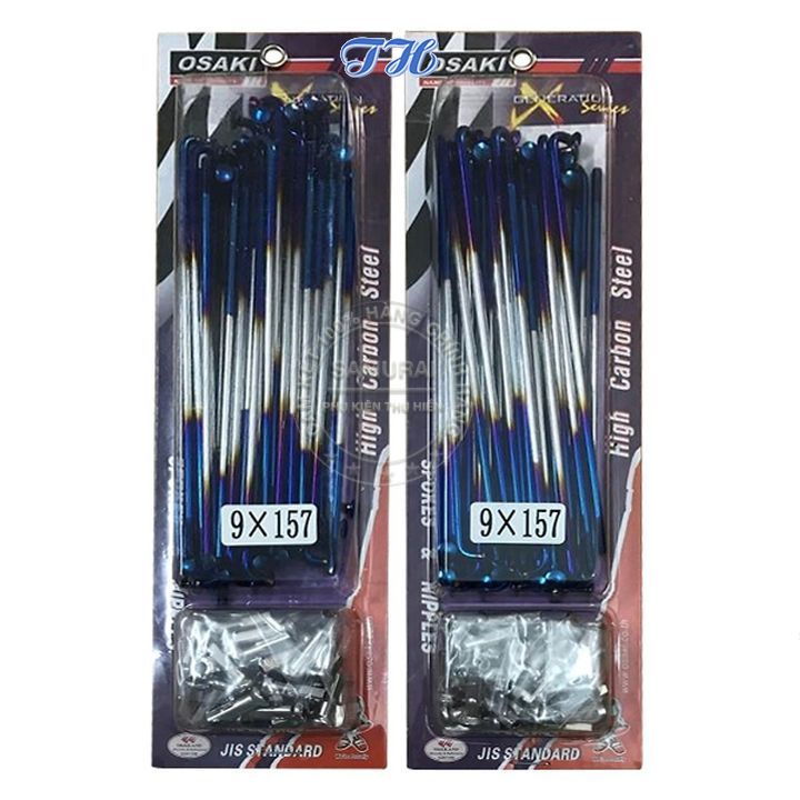 Căm xe máy Osaki xanh trắng size 184 - 157 - 149