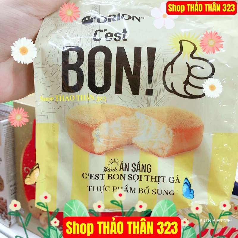 MỚi- Bánh Orion BON C’est Sợi Thịt Gà/ Sốt Kem Phô mai/ Sốt Kem Trứng Lava Ăn Sáng 85g