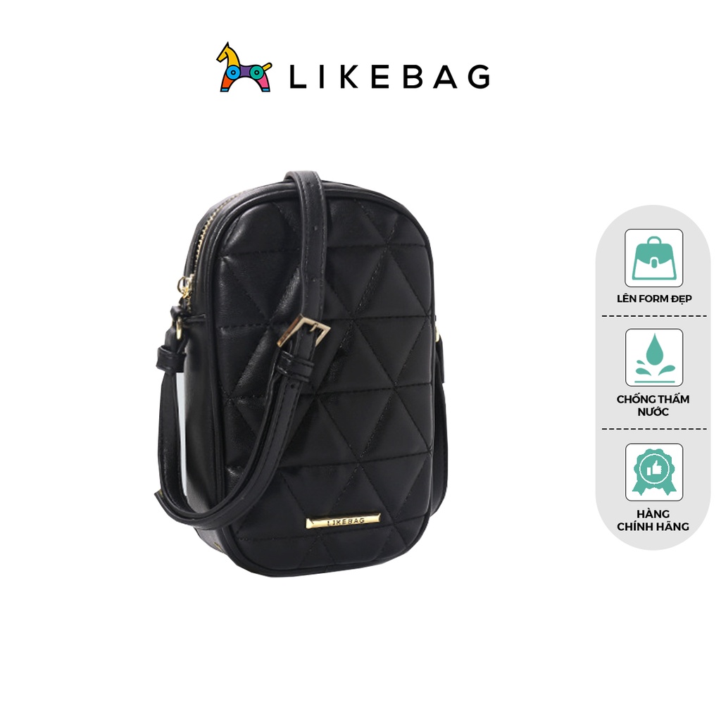 Túi đeo chéo nữ LIKEBAG vân trám kiểu dáng mini trẻ trung 215XK2155 - LIBAGI
