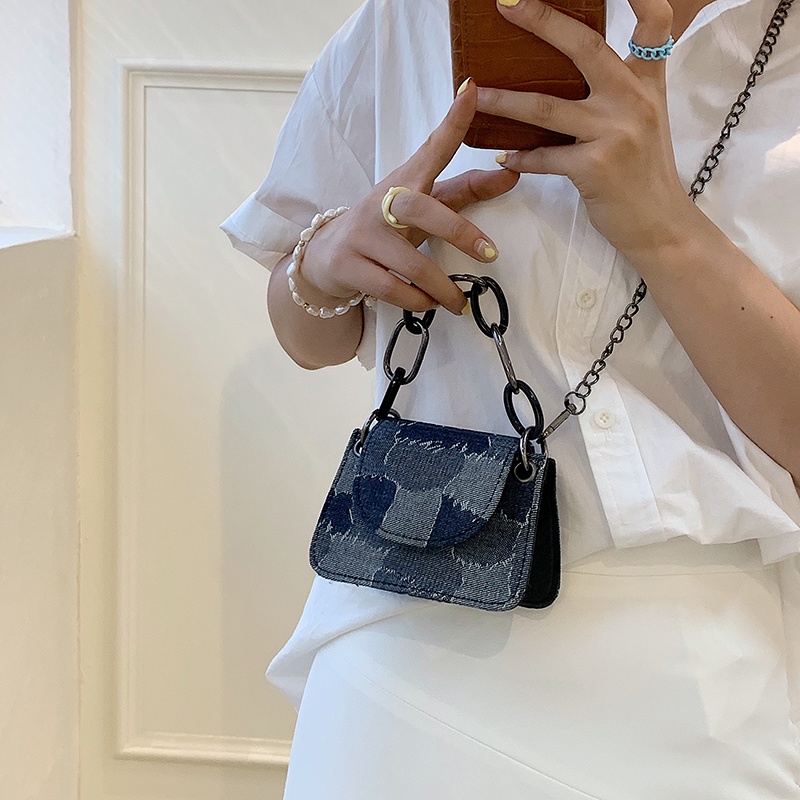 Túi Đeo Chéo Nhỏ Chất Liệu Denim Cao Cấp Thời Trang