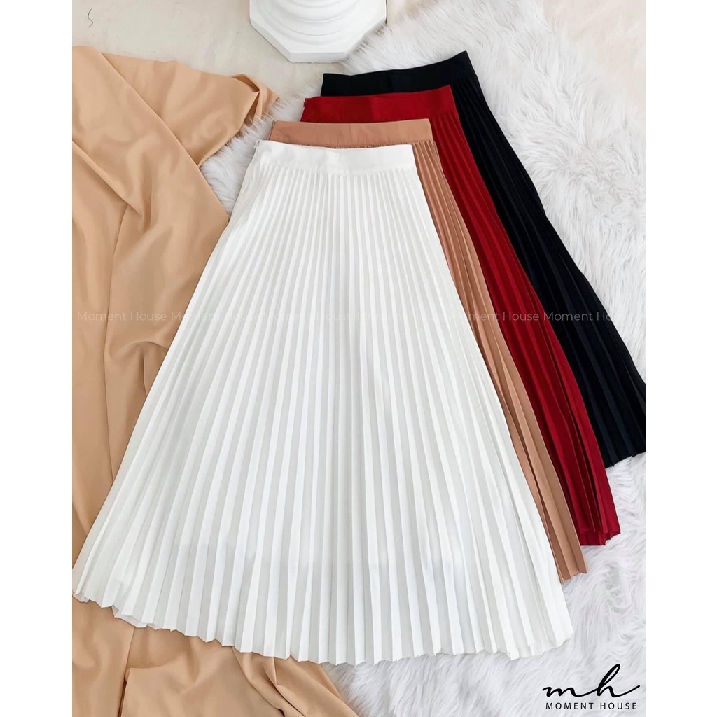 Chân váy quạt, chân váy xếp ly dáng dài, 100% lưng tây, khóa kéo giọt nước may giấu cực tinh tế, hàng thiết kế có size