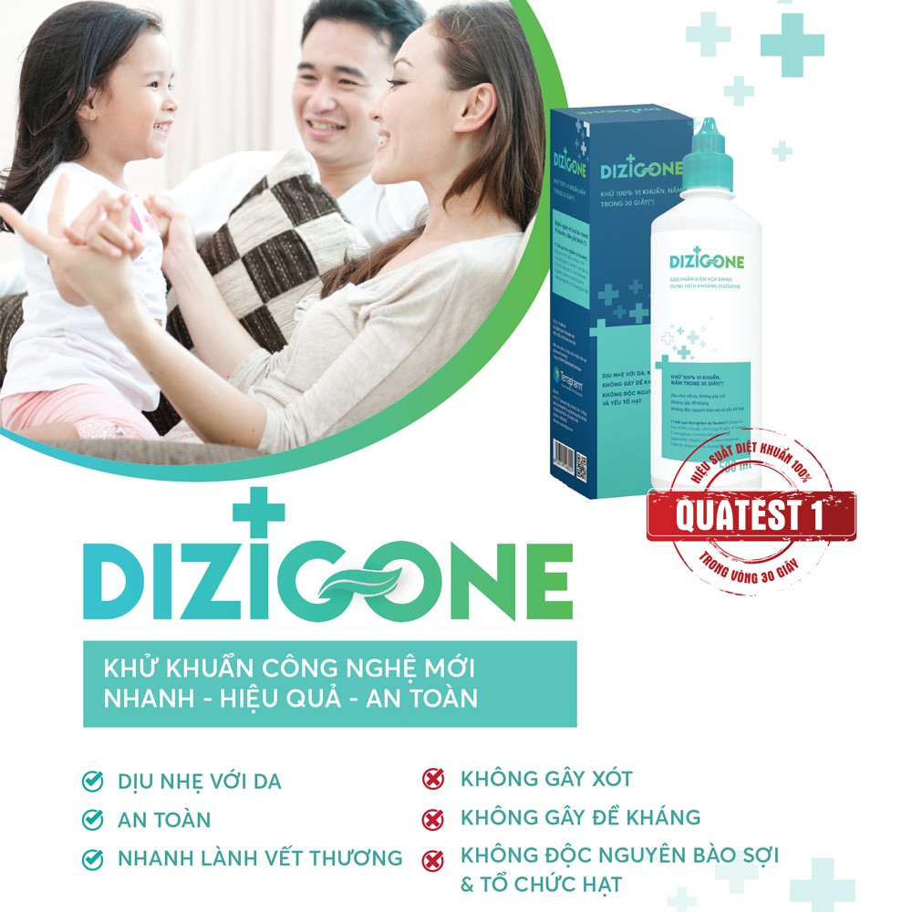 Dung dịch Kháng khuẩn, lành vết thương, tái tạo da, ngăn ngừa sẹo Dizigone 300ml