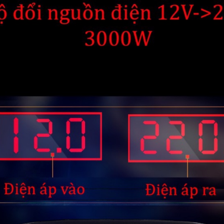 Bộ kích nguồn điện 12V lên 220v inverter sóng sine chuẩn 3000w