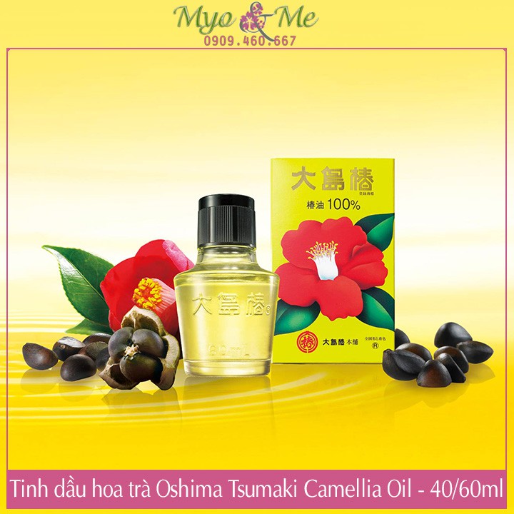  Tinh dầu hoa trà Oshima Tsubaki Camellia Oil (40/60ml) dưỡng da và tóc