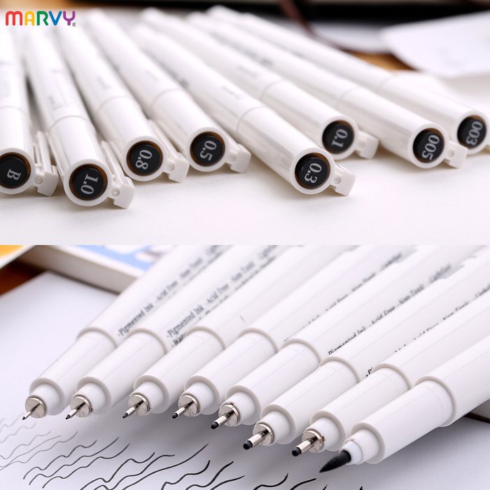 MỚI Bút line chuyên nghiệp Marvy Uchida 4600 nhiều màu All Size 0.6 0.8 0.9