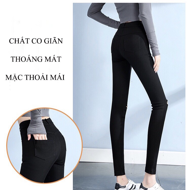 Quần Jeans nữ ôm trơn co giãn