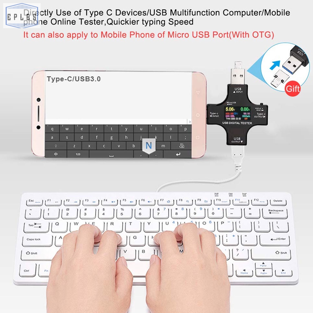 Thiết Bị Đo Dòng Điện Đa Năng USB Type C Có Màn Hình LCD