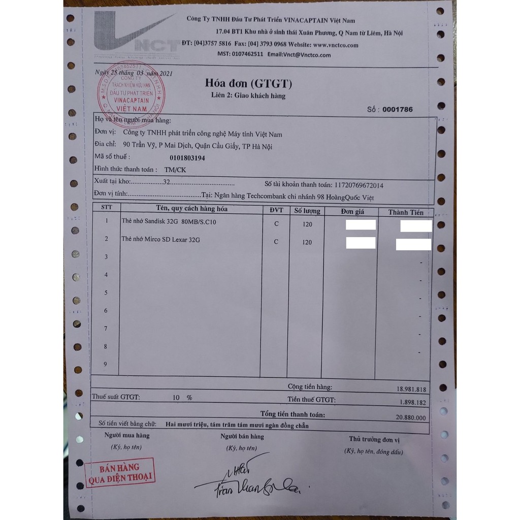 [Chính Hãng]Thẻ Nhớ 32GB SanDisk Vĩnh Xuân - Thẻ Lexar 32GB Mai Hoàng Upto 80MBs - Bảo hành 5 năm !