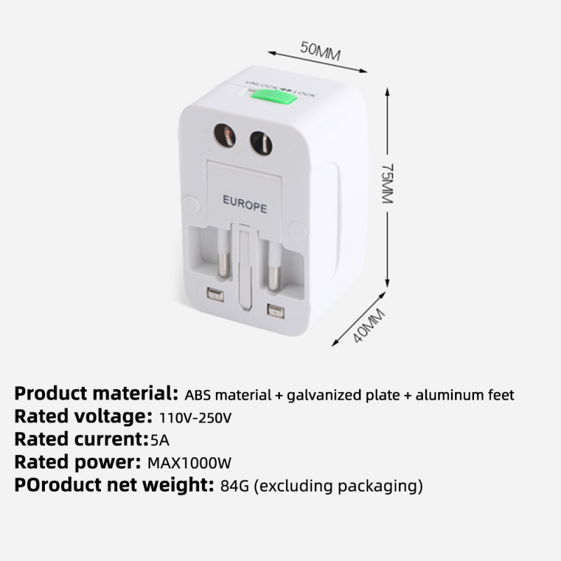 HdoorLink Ổ Cắm Điện Chuyển Đổi Cổng Eu Au Us