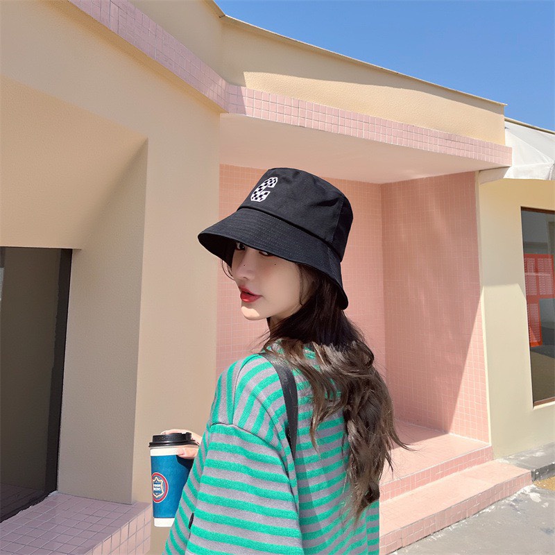 Mũ Bucket Trơn Nón Tai Bèo Vành Cụp Chữ C Viền Caro 467 Nhiều Màu Sắc Ulzzang Form Unisex Nam Nữ - Hazo