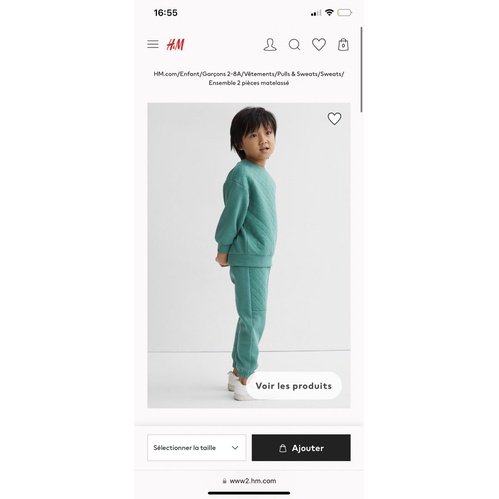 Bộ nỉ chần bông hm xanh lục xuất dư xịn cho bé