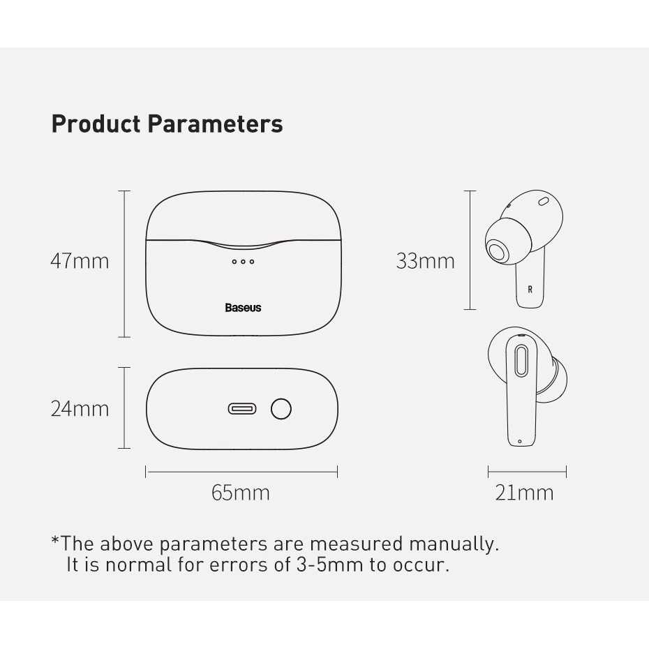 Tai Nghe Không Dây BlueTooth Baseus SIMU ANC S2 Chống Ồn Chủ Động  Xuyên Âm, Hi Fi, True Wireless Earphones - TopLink