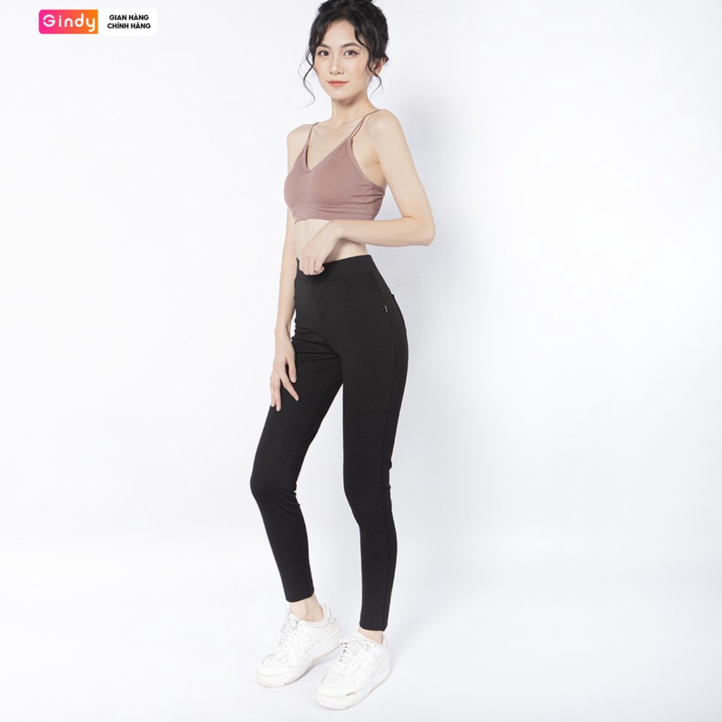 Quần legging nữ dáng dài thiết kế có túi co dãn tốt dáng ôm GINDY chất umi thời trang nữ công sở sinh viên xuân hè Q005