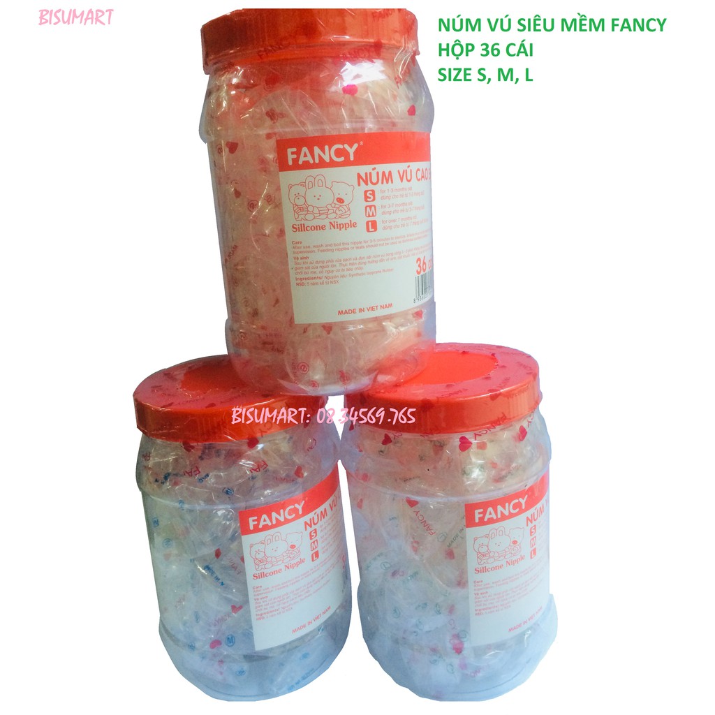 Hộp Núm Vú Silicone Siêu Mềm FANCY 36 cái