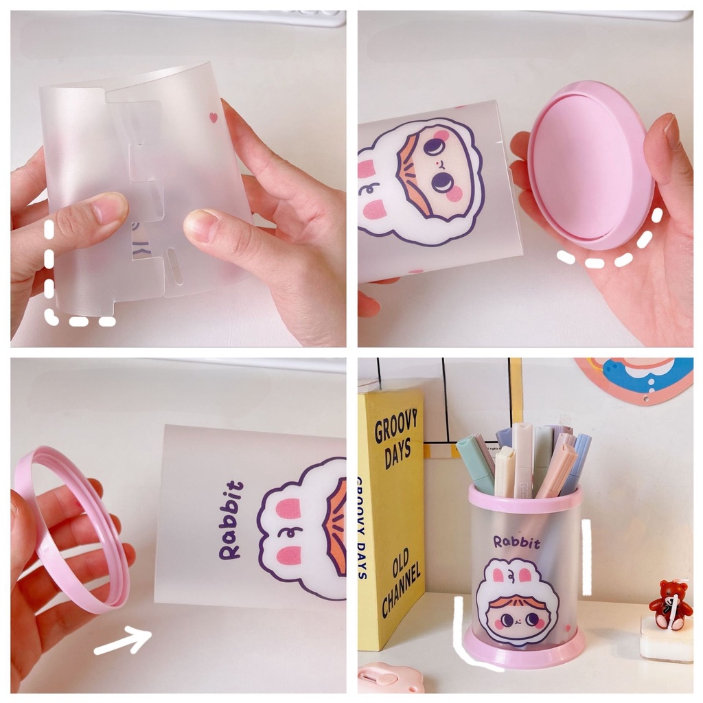 Hộp/ống đựng bút cuộn bằng nhựa mới lạ hình dễ thương dành cho bạn nữ