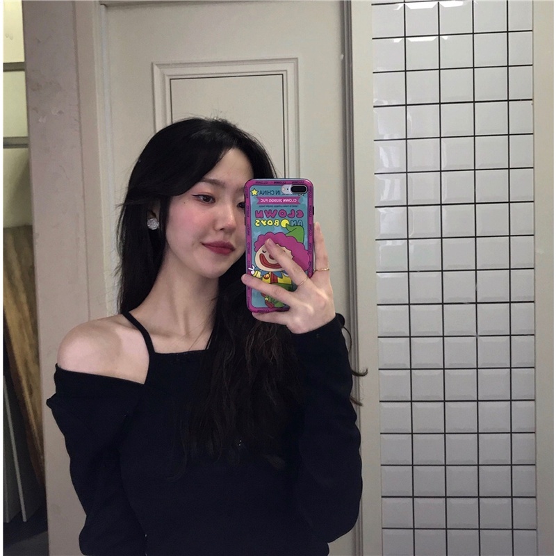 Áo Thun Tay Dài Trễ Vai Thời Trang Mùa Thu Cho Nữ