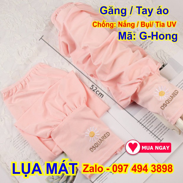 Găng tay áo vải lụa chống nắng, chống bụi chống tia uv cực tốt màu xanh