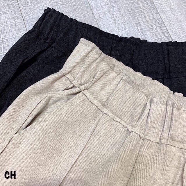 Quần baggy umi dạ gân giữa nữ( kèm video)