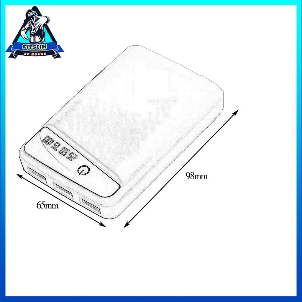 Vỏ đựng sạc pin dự phòng 3x 18650 tự làm nhiều màu sắc