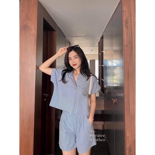 Set sơmi croptop kèm short thô (Ảnh thật)
