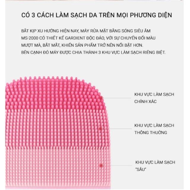 Máy rửa mặt Xiaomi inFace MS2000 làm sạch mặt bằng sóng siêu | BigBuy360 - bigbuy360.vn