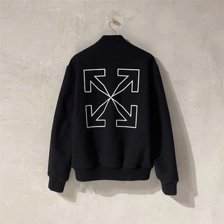 Áo khoác bomber Off white đen , áo khoác 2 lớp nam nữ unisex ,MSW Town