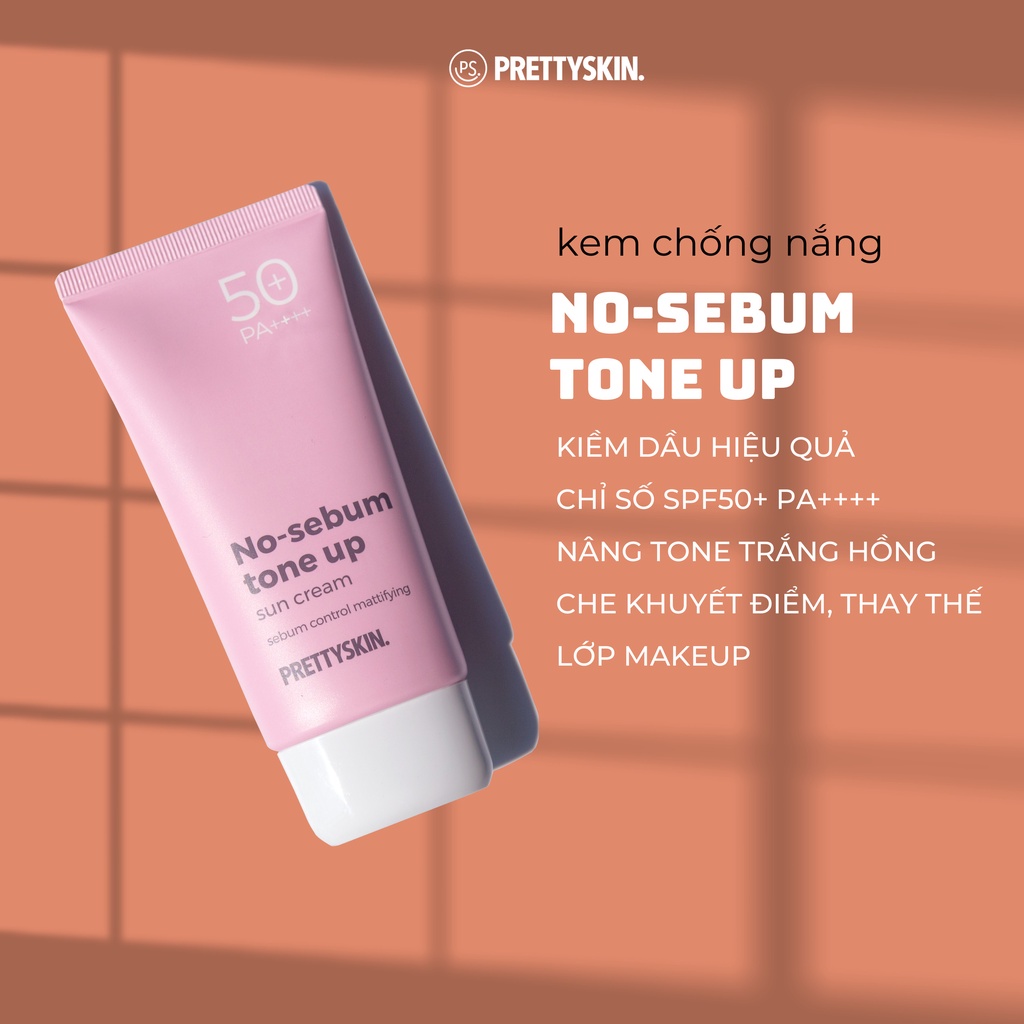 Kem Chống Nắng Da Dầu Pretty Skin 70g - Kcn No sebum Tone Up Nâng Tone Trắng Hồng, Kiềm Dầu