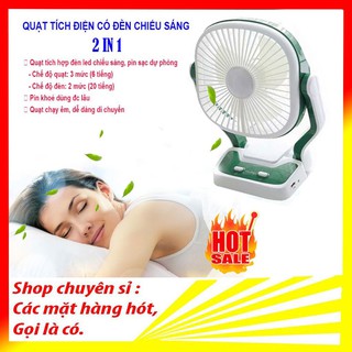 Quạt tích điện có đèn chiếu sáng portable fan cmd201