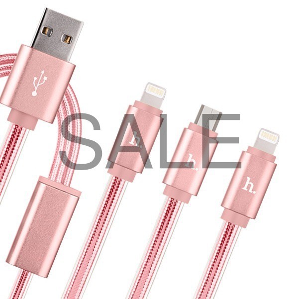 [Xả hàng] Cáp sạc Hoco UPL12 3 đầu MicroUSB TypeC Lightning. Loại tốt