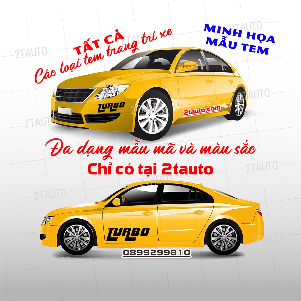 [GIÁ GỐC] Sticker chữ TURBO tem dán trang trí ô tô xe hơi chống nước, chống phai màu, mẫu mã đa dạng độc đáo - MẪU 7