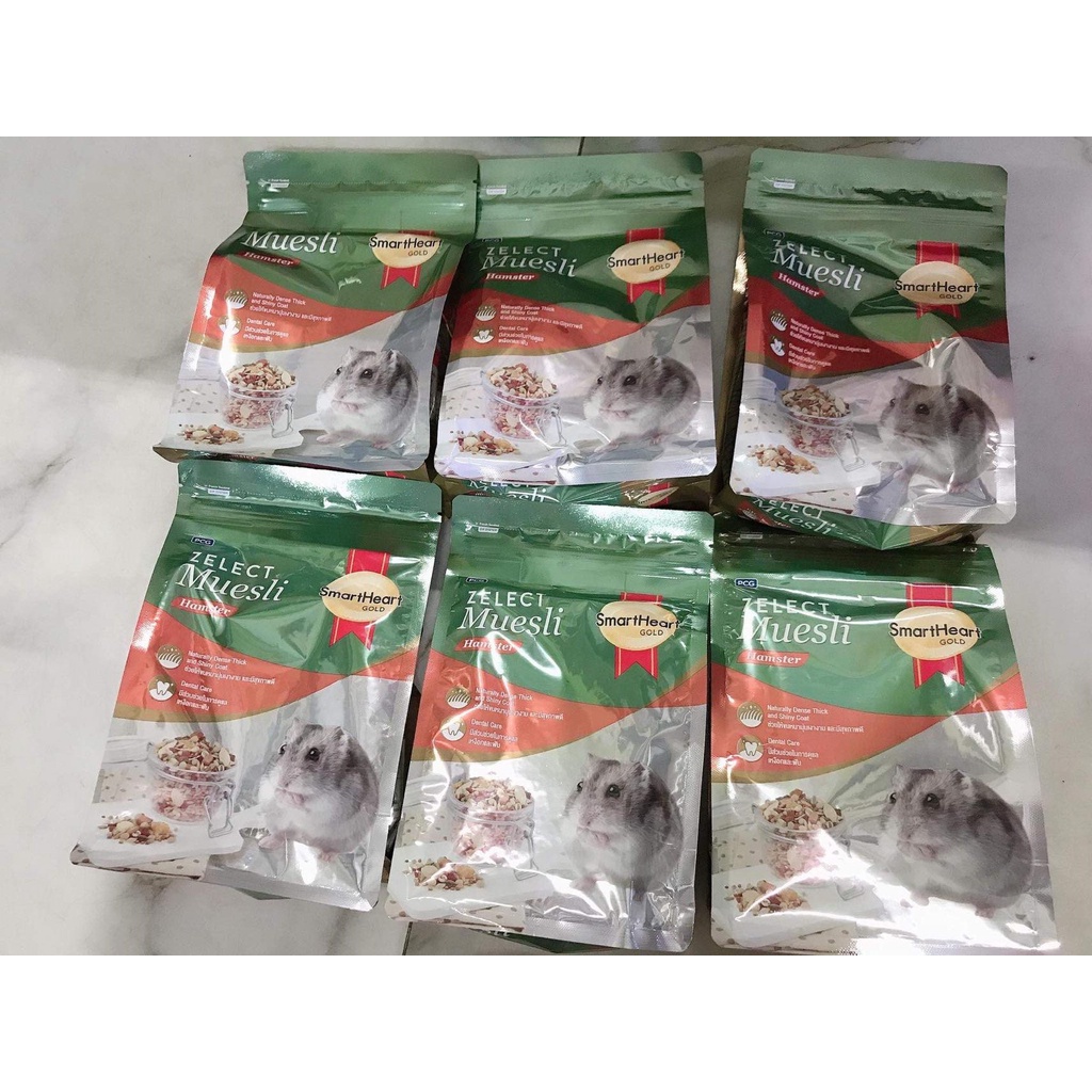 Thức Ăn cho chuột Hamster, sóc ,Hạt trộn snack ngũ cốc,đồ ăn hàng ngày cho thú nhỏ thương hiệu Smart Heart gói 500gr