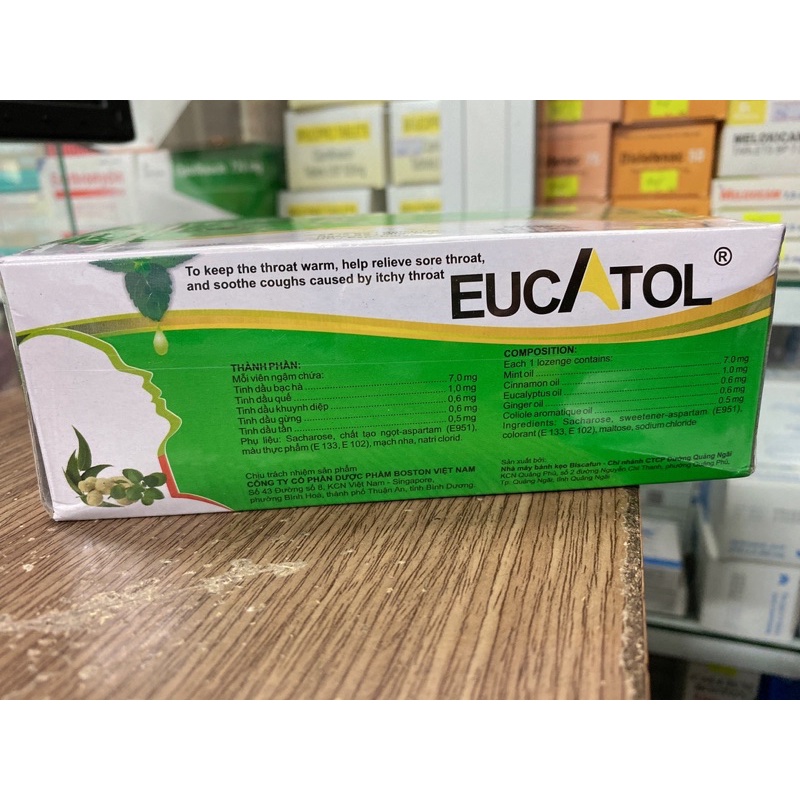Kẹo ngậm ho Eucatol Boston- hộp 100 viên