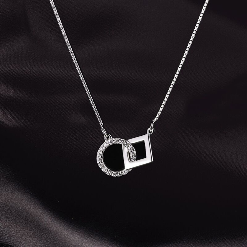 Vòng cổ Thiết Kế Mặt Hình Học Đơn Giản Sang Trọng Phong Cách Hàn Quốc