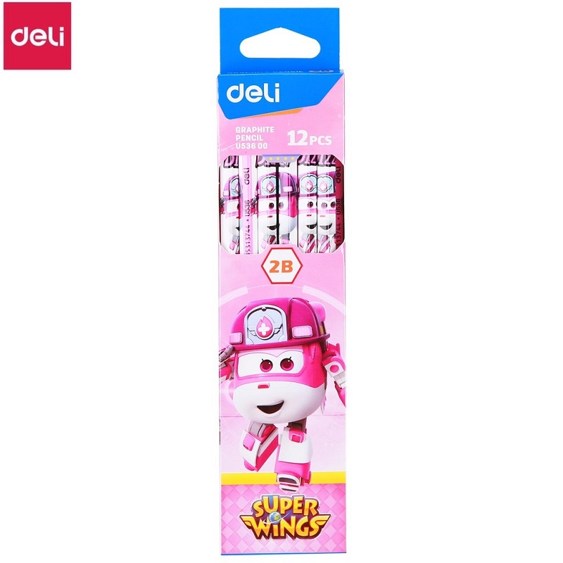 Bút chì 2B Deli U536 đội bay siêu đẳng Superwings - 1 cây