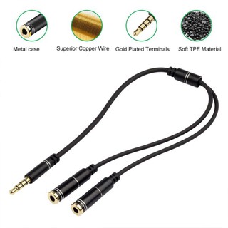 ★Portable Headset Adapter Splitter 3.5mm Jack Cable Separate Mic Audio