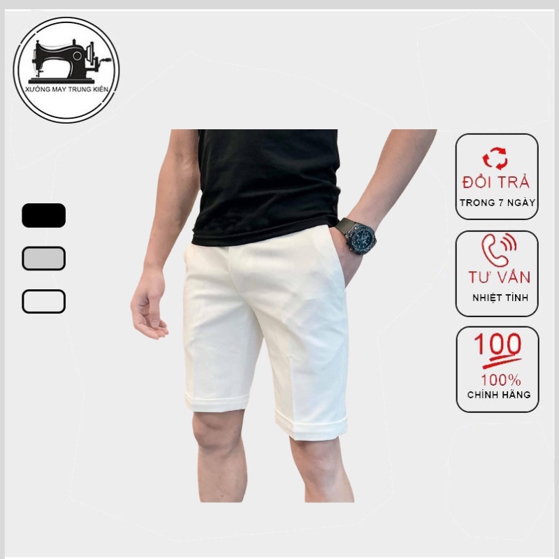 Quần Short Kaki Nam Cạp Dày Dặn Mềm Mịn Co Giãn Phong Cách Trẻ Trung Năng Động - QA06