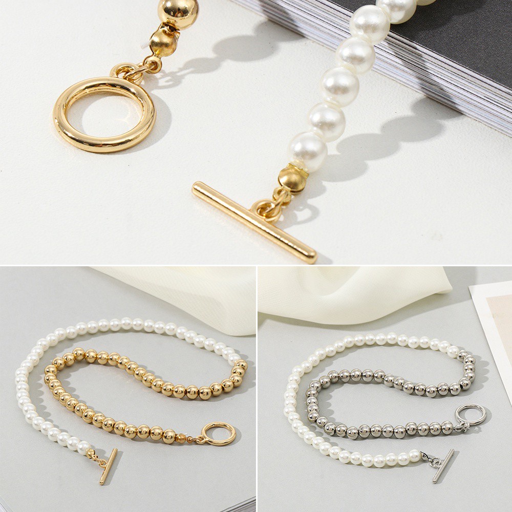 Vòng Cổ Choker Đính Ngọc Trai Nhân Tạo Nhiều Màu Thời Trang Mihan1