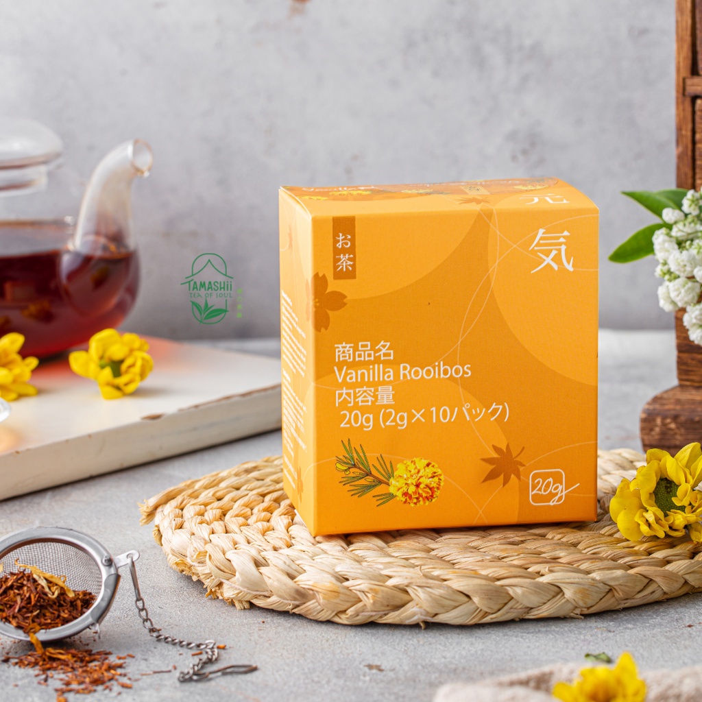 Trà thảo mộc Vanilla Rooibos - Trà Rooibos thượng hạng, cánh hoa cúc