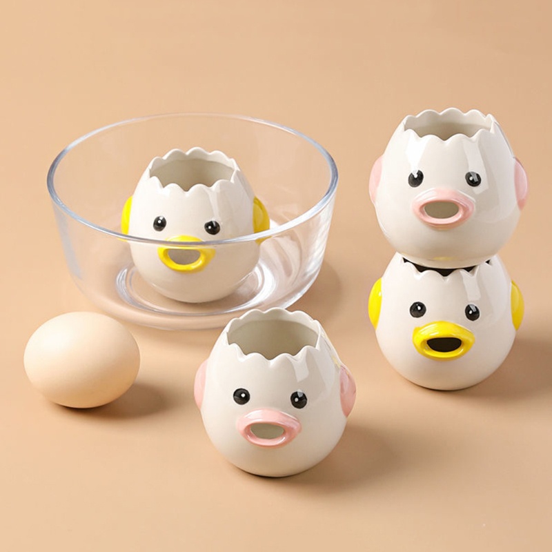 Dụng cụ tách lòng đỏ và lòng trắng trứng gà tự động bằng gốm hình chú gà hoạt hình