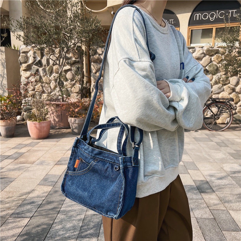 Túi Vải Denim Mini Đựng Điện Thoại Thời Trang Hàn Quốc