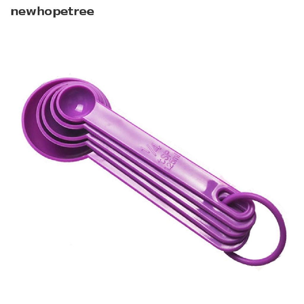 Bộ 5 Muỗng Đo Lường Bằng Nhựa Dùng Trong Nấu Nướng Tiện Dụng