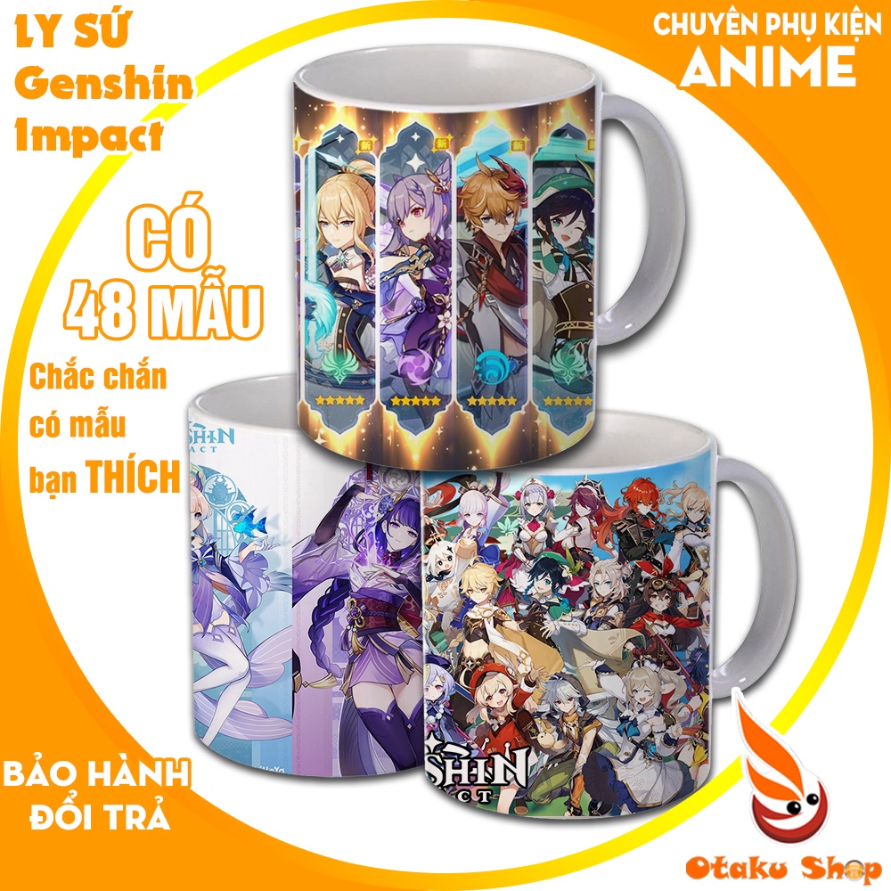 Ly sứ in hình Game Genshin Impact cốc uống nước đẹp làm quà tặng đặc biệt gia trị nhiều ý nghĩa cho otaku