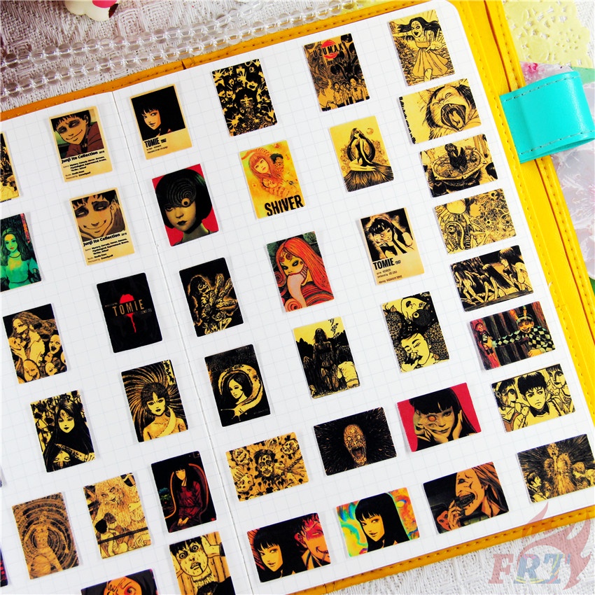 ★★★ Miếng Dán Trang Trí Nhật Ký Mini Hình Kinh Dị Q-1 Phong Cách Retro ★★★ 48 Miếng Dán Decal Trang Trí Album DIY