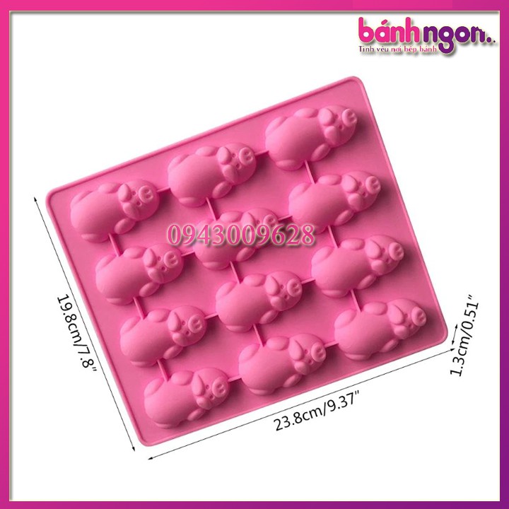 Khuôn Silicon Làm Kẹo Dẻo/Khuôn Silicon Thạch, Socola Mặt Heo Biểu Cảm